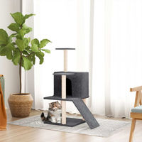 Produktbild von vidaXL Kratzbaum für Katzen mit Sisal-Kratzsäulen aus Plüsch in Dunkelgrau 82 cm