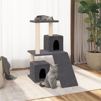 Produktbild von vidaXL Kratzbaum für Katzen mit Sisal-Kratzsäulen aus Plüsch in Dunkelgrau 82 cm