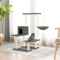Produktbild von vidaXL Kratzbaum für Katzen mit Sisal-Kratzsäulen aus Plüsch in Dunkelgrau 94,5 cm