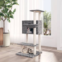 Produktbild von vidaXL Kratzbaum für Katzen mit Sisal-Kratzsäulen aus Plüsch in Hellgrau 108,5 cm