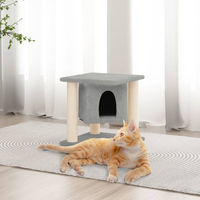 Produktbild von vidaXL Kratzbaum für Katzen mit Sisal-Kratzsäulen aus Plüsch in Hellgrau 37 cm