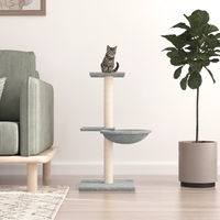 Produktbild von vidaXL Kratzbaum für Katzen mit Sisal-Kratzsäulen aus Plüsch in Hellgrau 72 cm