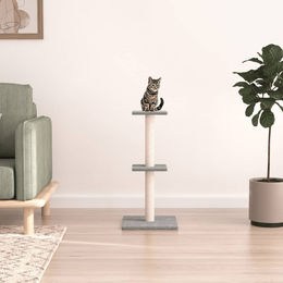 vidaXL Kratzbaum für Katzen mit Sisal-Kratzsäulen aus Plüsch in Hellgrau 73 cm – Bild 1 von 1