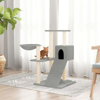 Produktbild von vidaXL Kratzbaum für Katzen mit Sisal-Kratzsäulen aus Plüsch in Hellgrau 82 cm