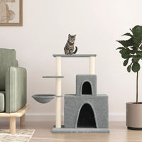 Produktbild von vidaXL Kratzbaum für Katzen mit Sisal-Kratzsäulen aus Plüsch in Hellgrau 83 cm