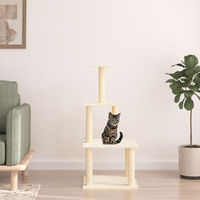 Produktbild von vidaXL Kratzbaum für Katzen mit Sisal-Kratzsäulen in Creme 111 cm