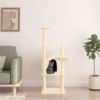 Produktbild von vidaXL Kratzbaum für Katzen mit Sisal-Kratzsäulen in Creme 132 cm