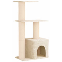 Produktbild von vidaXL Kratzbaum für Katzen mit Sisal-Kratzsäulen in Creme 133 cm