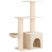 Produktbild von vidaXL Kratzbaum für Katzen mit Sisal-Kratzsäulen in Creme 133 cm