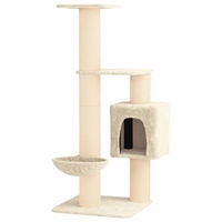 Produktbild von vidaXL Kratzbaum für Katzen mit Sisal-Kratzsäulen in Creme 137 cm
