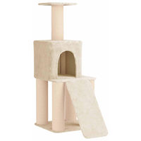 Produktbild von vidaXL Kratzbaum für Katzen mit Sisal-Kratzsäulen in Creme 146 cm