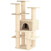 Produktbild von vidaXL Kratzbaum für Katzen mit Sisal-Kratzsäulen in Creme 161 cm