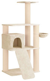 vidaXL Kratzbaum für Katzen mit Sisal-Kratzsäulen in Creme 173 cm – Bild 1 von 2