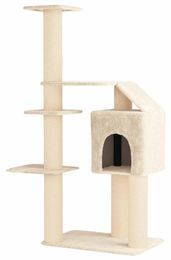vidaXL Kratzbaum für Katzen mit Sisal-Kratzsäulen in Creme 183 cm – Bild 1 von 2