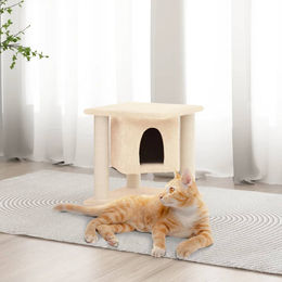 vidaXL Kratzbaum für Katzen mit Sisal-Kratzsäulen in Creme 37 cm – Bild 1 von 1