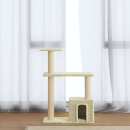 vidaXL Kratzbaum für Katzen mit Sisal-Kratzsäulen in Creme 70 cm – Bild 1 von 1
