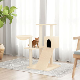 vidaXL Kratzbaum für Katzen mit Sisal-Kratzsäulen in Creme 82 cm – Bild 1 von 1