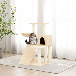 vidaXL Kratzbaum für Katzen mit Sisal-Kratzsäulen in Creme 82 cm – Bild 1 von 1