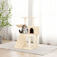 Produktbild von vidaXL Kratzbaum für Katzen mit Sisal-Kratzsäulen in Creme 82 cm