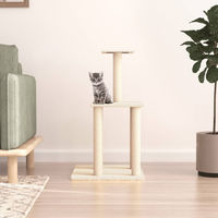 Produktbild von vidaXL Kratzbaum für Katzen mit Sisal-Kratzsäulen in Creme 85,5 cm