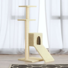 vidaXL Kratzbaum für Katzen mit Sisal-Kratzsäulen in Creme 92 cm – Bild 1 von 1