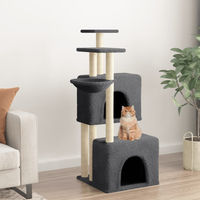 Produktbild von vidaXL Kratzbaum für Katzen mit Sisal-Kratzsäulen in Dunkelgrau 122 cm