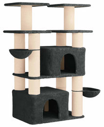 vidaXL Kratzbaum für Katzen mit Sisal-Kratzsäulen in Dunkelgrau 147 cm Set aus 2 Stück – Bild 1 von 2