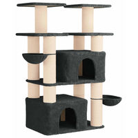 Produktbild von vidaXL Kratzbaum für Katzen mit Sisal-Kratzsäulen in Dunkelgrau 147 cm Set aus 2 Stück