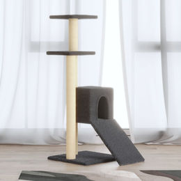 vidaXL Kratzbaum für Katzen mit Sisal-Kratzsäulen in Dunkelgrau 92 cm – Bild 1 von 2