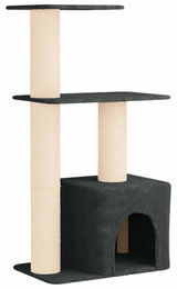vidaXL Kratzbaum für Katzen mit Sisal-Kratzsäulen in Grau 133 cm – Bild 1 von 2