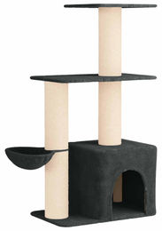 vidaXL Kratzbaum für Katzen mit Sisal-Kratzsäulen in Grau 133 cm – Bild 1 von 2