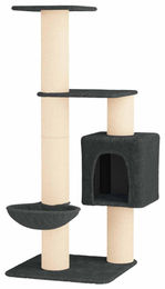 vidaXL Kratzbaum für Katzen mit Sisal-Kratzsäulen in Grau 137 cm – Bild 1 von 2