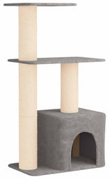 vidaXL Kratzbaum für Katzen mit Sisal-Kratzsäulen in Hellgrau 133 cm – Bild 1 von 2