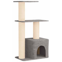 Produktbild von vidaXL Kratzbaum für Katzen mit Sisal-Kratzsäulen in Hellgrau 133 cm