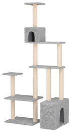 vidaXL Kratzbaum für Katzen mit Sisal-Kratzsäulen in Hellgrau 177,5 cm – Bild 1 von 2