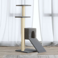 Produktbild von vidaXL Kratzbaum für Katzen mit Sisal-Kratzsäulen in Hellgrau 92 cm