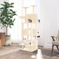 Produktbild von vidaXL Kratzbaum für Katzen mit Sisal-Kratzsäulen und Plüsch in Creme 180 cm