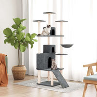 Produktbild von vidaXL Kratzbaum für Katzen mit Sisal-Kratzsäulen und Plüsch in Dunkelgrau 175 cm