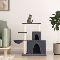 Produktbild von vidaXL Kratzbaum für Katzen mit Sisal-Kratzsäulen und Plüsch in Dunkelgrau 83 cm