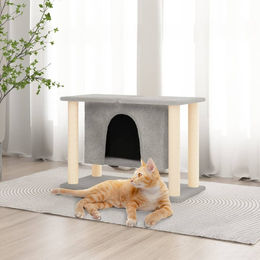 vidaXL Kratzbaum für Katzen mit Sisal-Kratzsäulen und Plüsch in Hellgrau 50 cm – Bild 1 von 2