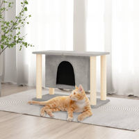 Produktbild von vidaXL Kratzbaum für Katzen mit Sisal-Kratzsäulen und Plüsch in Hellgrau 50 cm