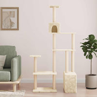 Produktbild von vidaXL Kratzbaum für Katzen mit Sisal-Kratzulen in Creme 177,5 cm