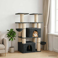 Produktbild von vidaXL Kratzbaum für Katzen mit Sisal-Kratzulen in Dunkelgrau 147 cm Set aus 2 Stück