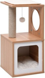 VidaXL Kratzbaum für Katzen aus Holz in Braun und Weiß – Bild 1 von 3