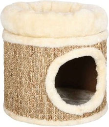 vidaXL Kratzbaum für Katzen aus Naturmaterial in Beige mit Plüsch und 33 cm Höhe – Bild 1 von 7