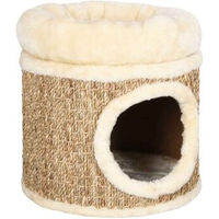 Produktbild von vidaXL Kratzbaum für Katzen aus Naturmaterial in Beige mit Plüsch und 33 cm Höhe