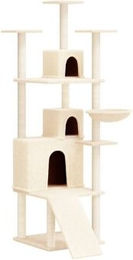 vidaXL Kratzbaum für Katzen aus Plüsch in Beige mit 175 cm Höhe – Bild 1 von 10