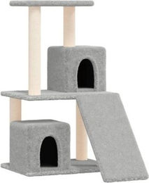 vidaXL Kratzbaum für Katzen aus Plüsch in Grau – Bild 1 von 2