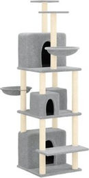 VidaXL Kratzbaum für Katzen aus Plüsch in Grau groß – Bild 1 von 3