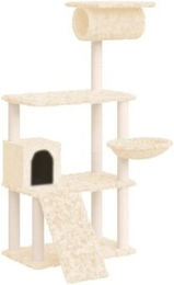 VidaXL Kratzbaum für Katzen in Beige aus Plüsch – Bild 1 von 3